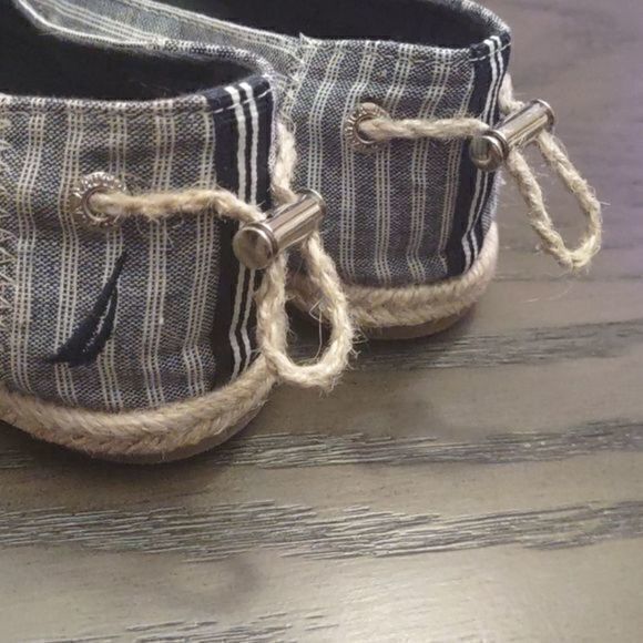 Nautica Toggle‎ Back Rudder Navy Triple Stripe Espadrille Flats Size 8.5 - Picture 7 of 11